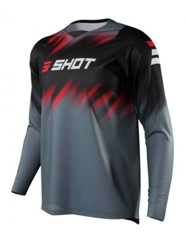 Camiseta Shot Motocross Versus Negro-Rojo - 160818 - Shot