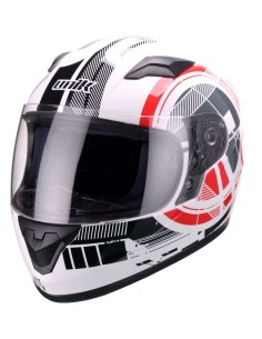 Casco Unik Integral Junior CN-04 Blanco-Rojo-Negro - 161495 - Unik