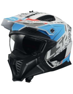 Casco LS2 OF606 Drifter Devor Blanco, Azul - 169727 - LS2