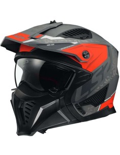 Casco LS2 OF606 Drifter Devor Titanio, Rojo - 169735 - LS2