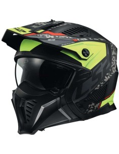 Casco LS2 OF606 Drifter Devor Negro Mate, Amarillo - 169731 - LS2