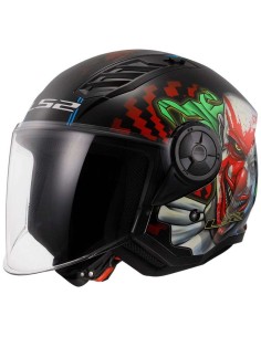 Casco LS2 OF616 Happy Dreams Negro, Amarillo, Rojo - 174927 - LS2