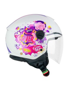 Casco CGM Comics Infantil Blanco, Rosa