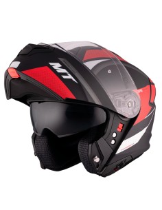 Casco MT Modular Genesis Cave Rojo Mate, Negro Al