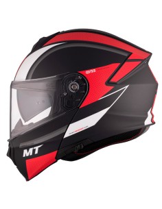 Casco MT Modular Genesis Cave Rojo Mate, Negro Al 2