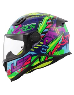 Casco LS2 Infantil FF812 Junior Svent Azul, Verde-Rojo