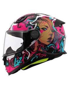 Casco LS2 Infantil FF812 Junior Cyberg Rosa, Violeta