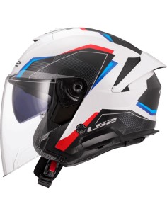 Casco LS2 Jet OF618 Verso II Air Blanco, Azul, Rojo