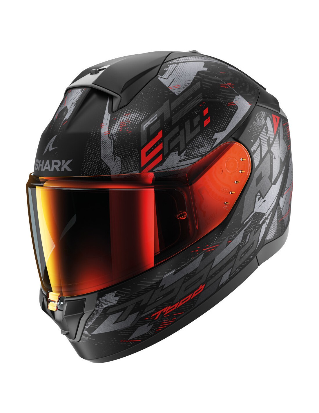 Casco Shark Integral Ridill Molokai Negro Mate, Rojo