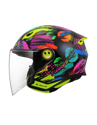 Casco LS2 Infantil OF622 Funny II Joy Negro, Amarillo, Azul