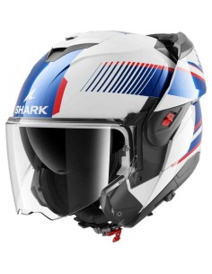 Casco Shark Modular Oxo Sikter Blanco, Azul, Rojo
