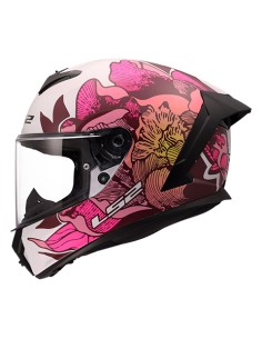 Casco LS2 Integral FF820 Rapid III Poppies Blanco, Rosa