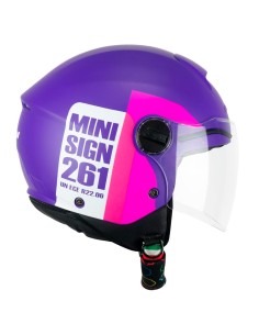 Casco CGM Infantil 261 Mini Sign Blanco, Violeta 2