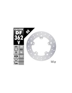 Disco de freno para moto Galfer DF362V Para Piaggio Vespa 50, 125