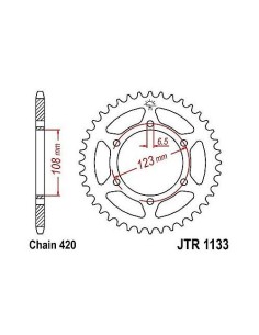Corona de acero JT 1133 con 53 dientes 1074878002