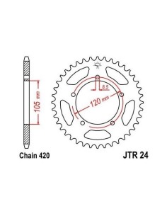 Corona de acero JT Sprockets R24 con 51 dientes para Aprilia MX, RX 1074998002