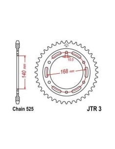Corona de acero JT Sprockets con 42 dientes R342 1075508002