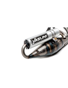 Escape homologado Yasuni Modelo Vertical Z para Yamaha BWS, Aprilia SR y MBK Booster en color Aluminio 2